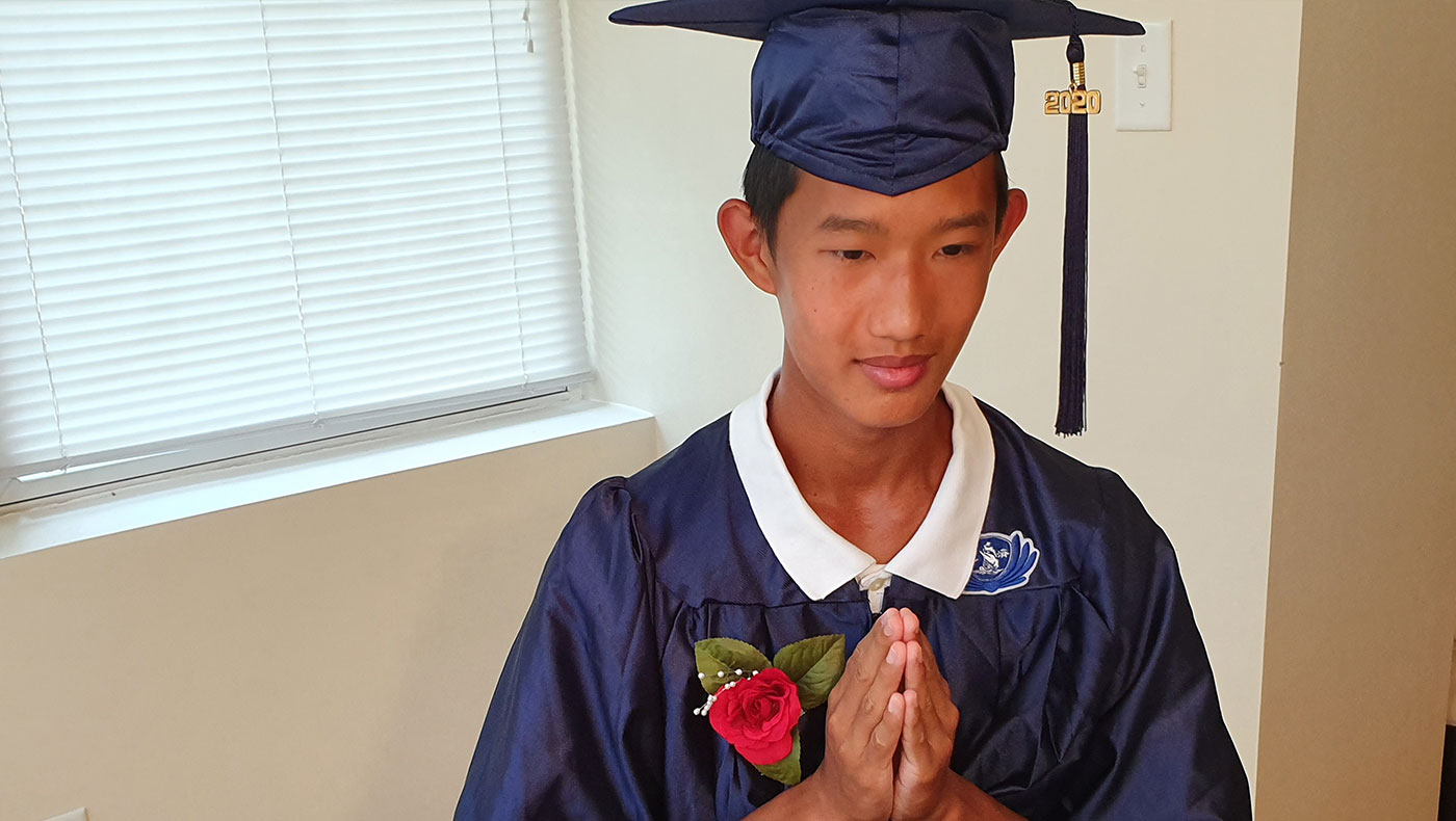 畢業生王和仁分享：「希望畢業以後可以繼續在慈濟做志工。」圖片來源／王和人家長提供