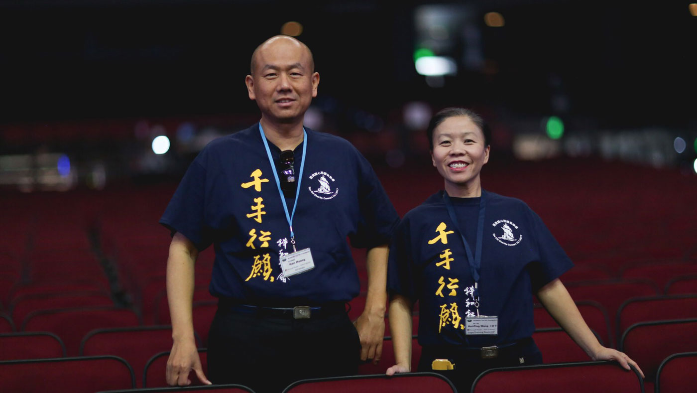The couple that volunteers together, stays together. Photo/the Huang Family