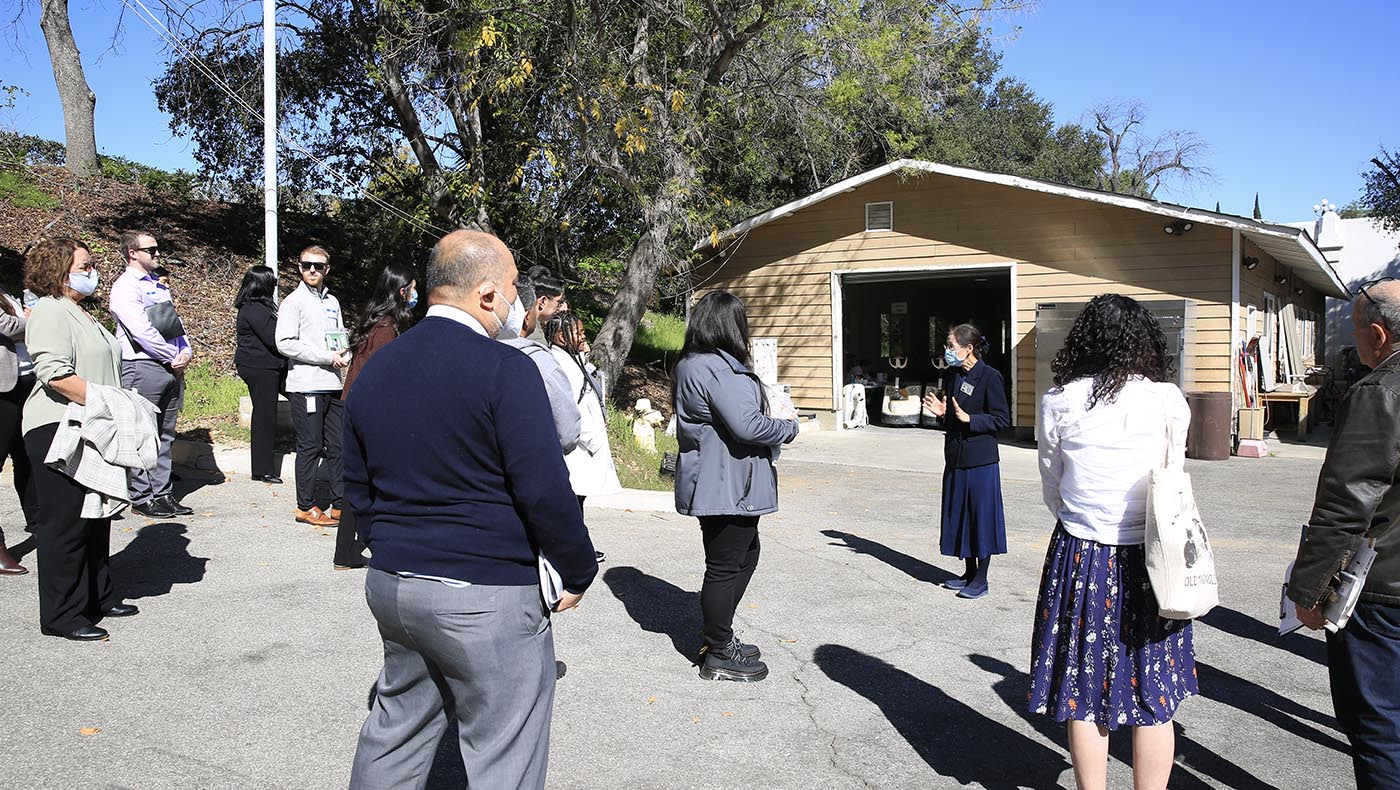 Conference participants tour the facilities at the Headquarters’ campus