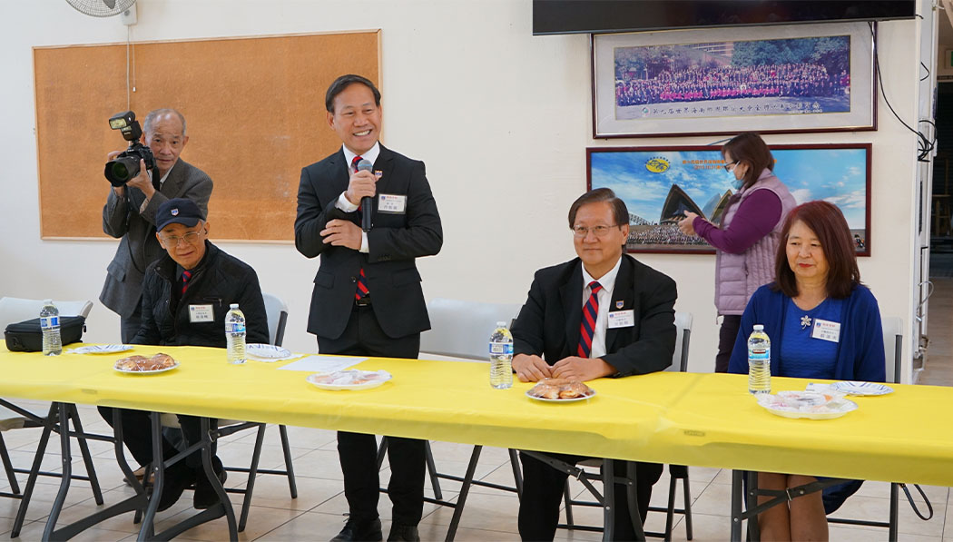 South California Hai Nam Association president giving welcoming speech