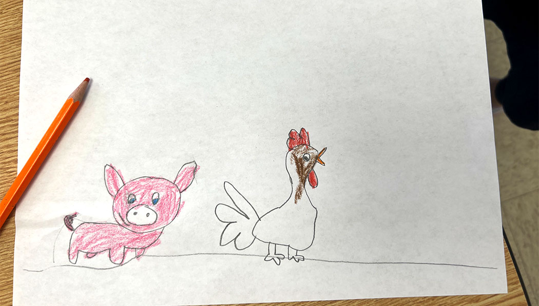 Happy animals drawing by Tzu Chi Academy student