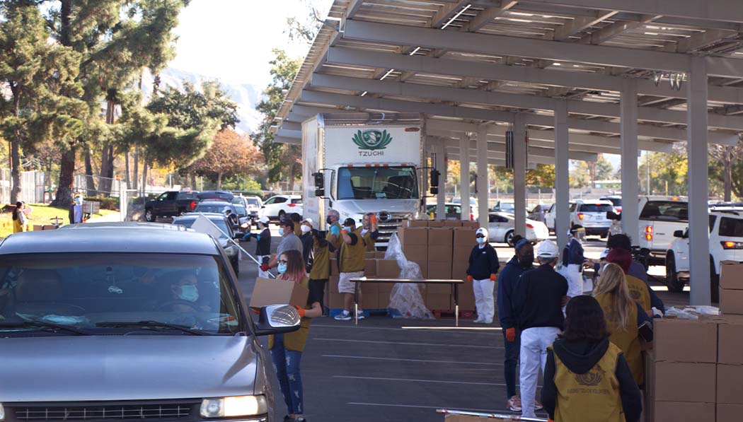 Tzu Chi food distribution at San Bernardino area