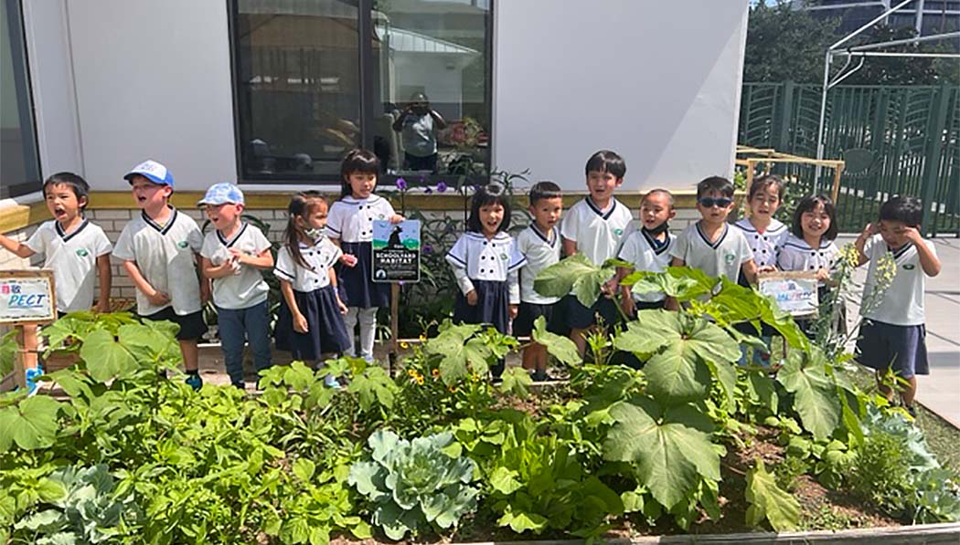 Houston Great Love Preschool students and their beautiful plants