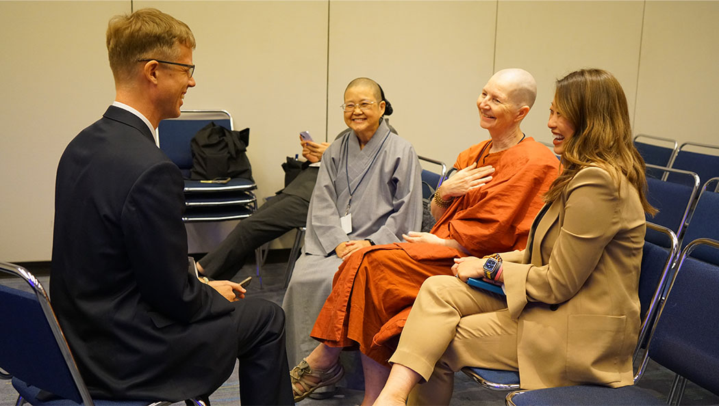 Buddhism in Action: Turning Life Around in the Buddha’s Homeland hosts having conversation