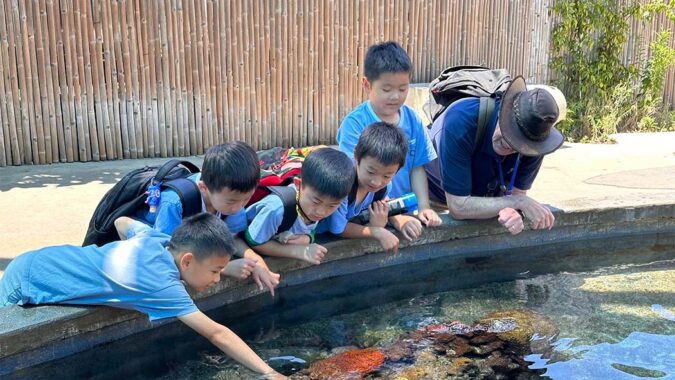Niños del campamento de verano de Tzu Chi visitan el acuario