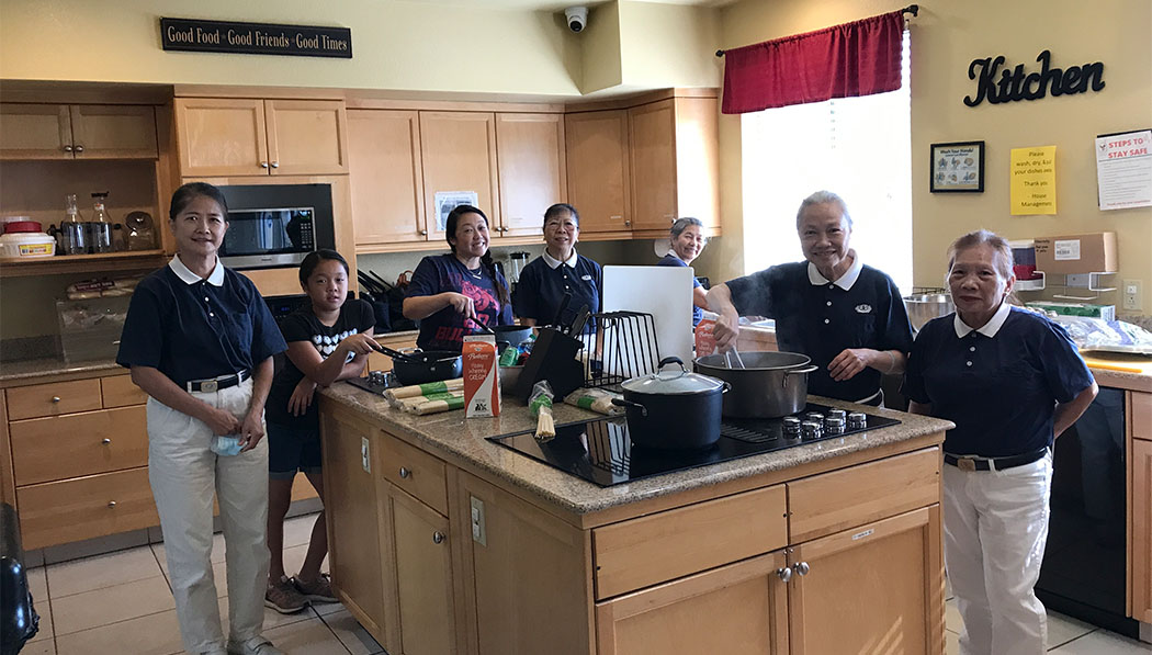 Volunteers cooking for Valley Children's Healthcare and Hospital