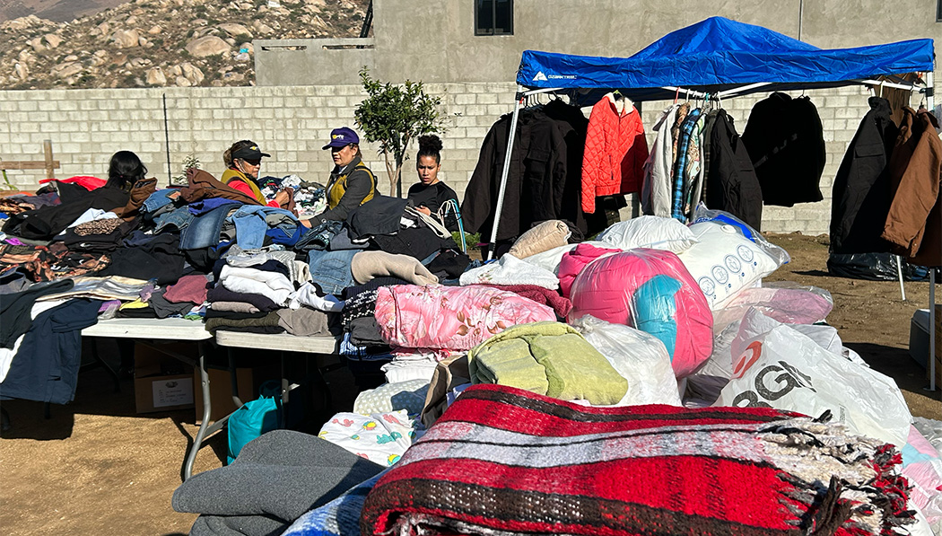 Second-hand clothes distributed on the day