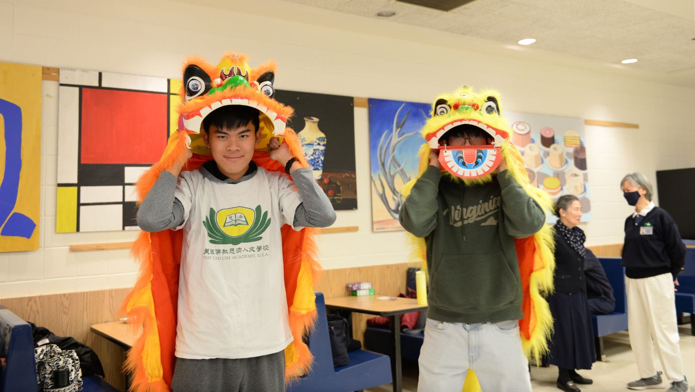 Students from Tzu Chi Humanities School celebrated with a lion dance.
