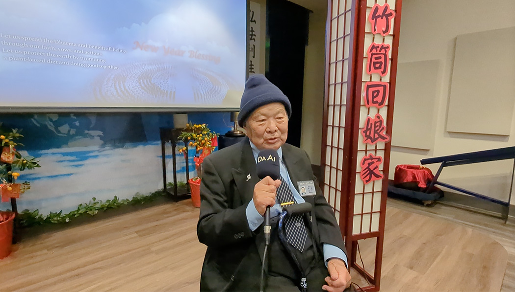 95 year old volunteer talking