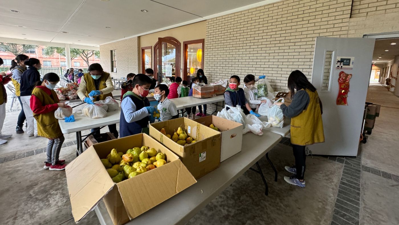 Students at Houston Humanities School walked out of their classrooms to participate in a food distribution.
