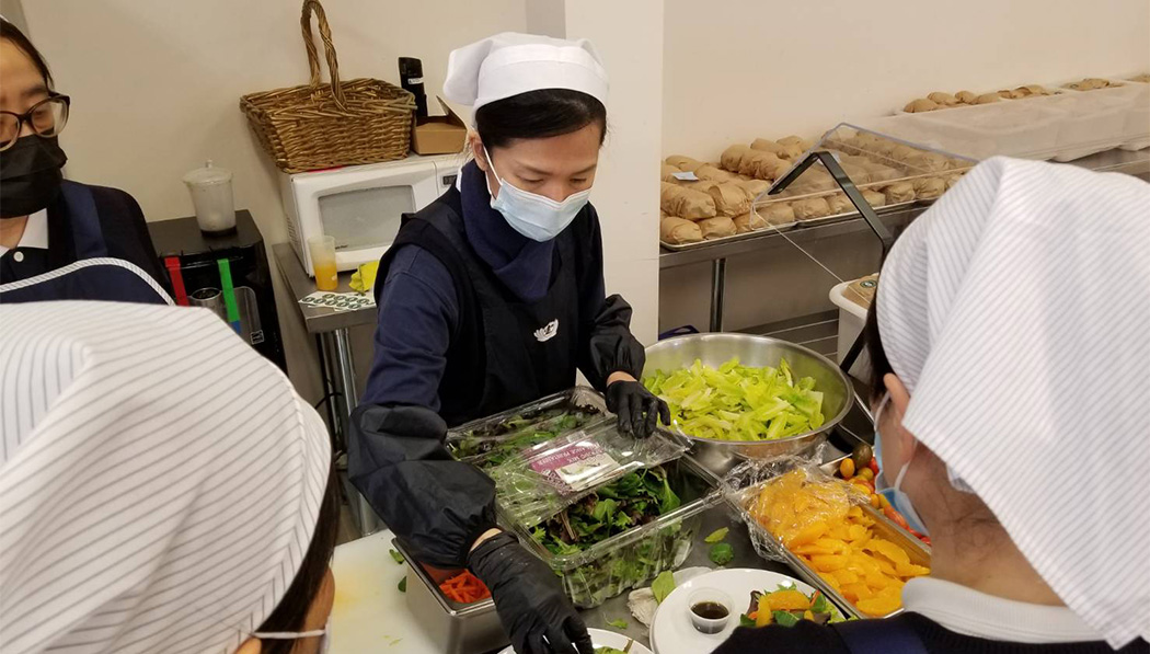 culinary team prepare delicious vegetarian food