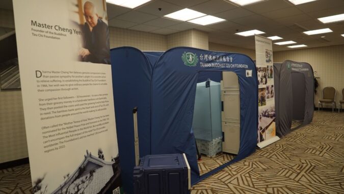 Tzu Chi demos its Jing Si Furniture System offering greater dignity, comfort, and safety for survivors of the disaster