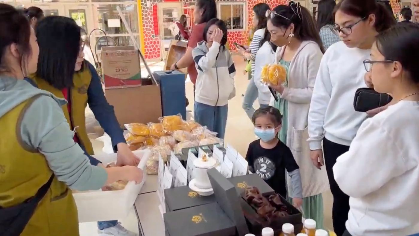 The bread sold out quickly as soon as it was put on the shelves, and volunteers are working to restock it.