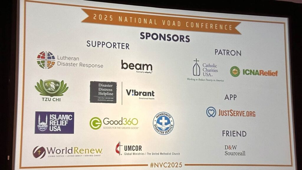 Organizations participating in the 2025 NVOAD Conference. Photo/Tzu Chi USA National Headquarters