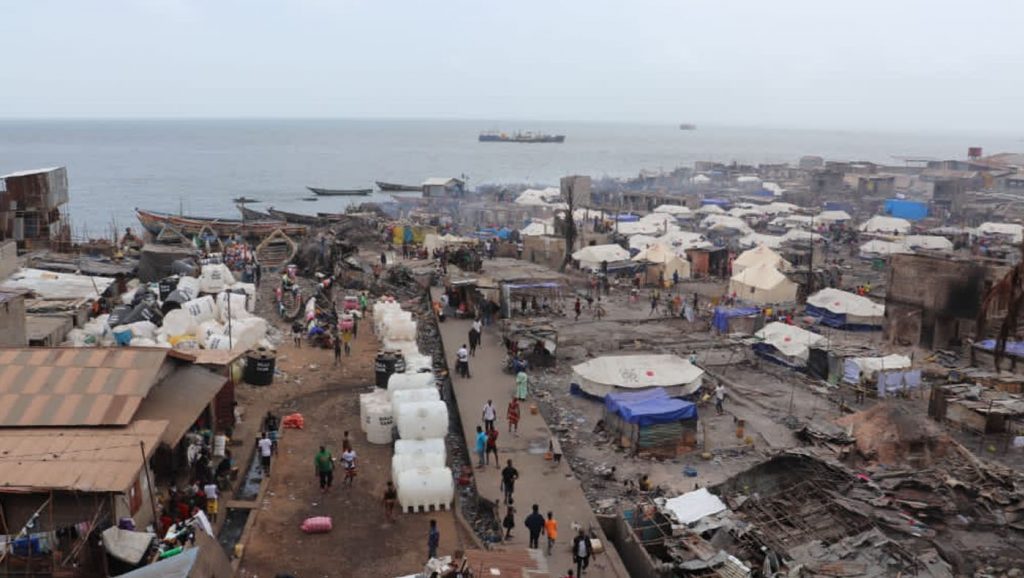 The Susan’s Bay slum after the disaster. Photo/Courtesy of Caritas volunteers in the Republic of Sierra Leone