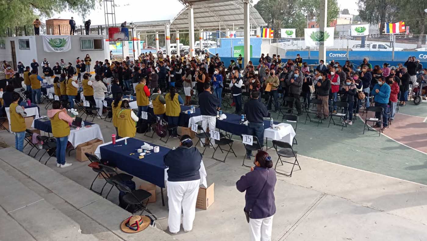 Distribución de ayuda en Ixmiquilpan, estado de Morelos, durante la jornada del 19 de diciembre. Foto/Tzu Chi Foundation