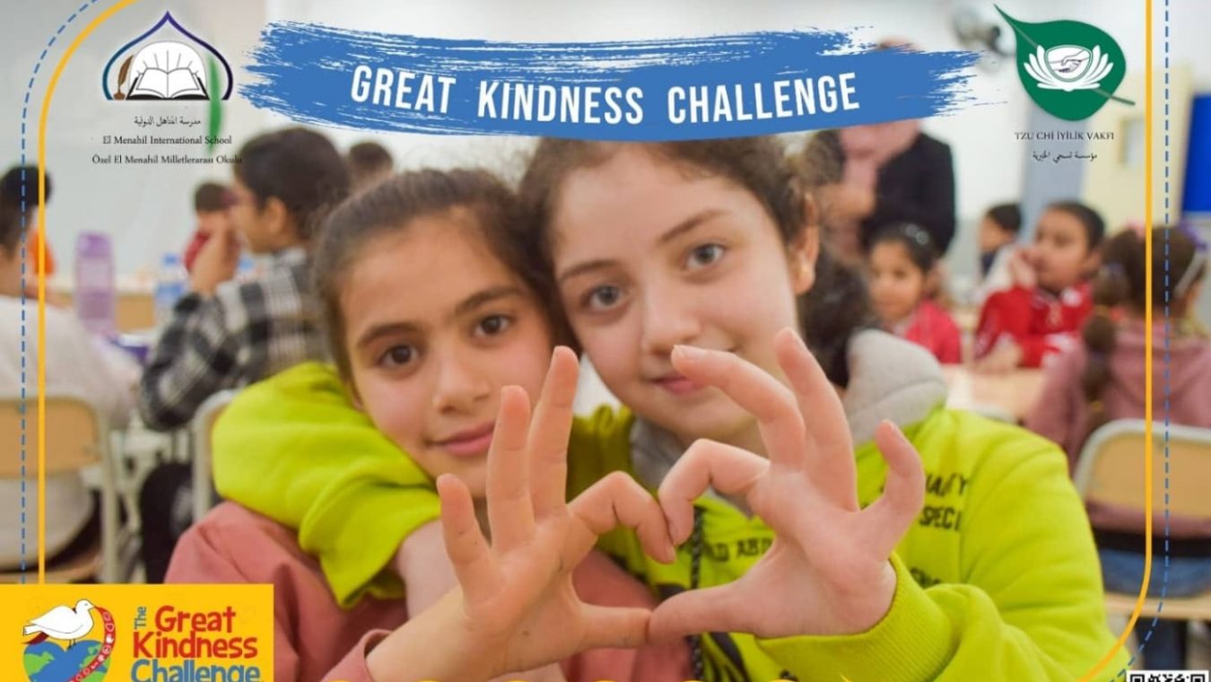 土耳其慈濟「滿納海國際 學校」的學生，在社交媒 體中發表參與「全球慈悲 大挑戰」的圖片。圖片來 源 / 滿納海國際學校