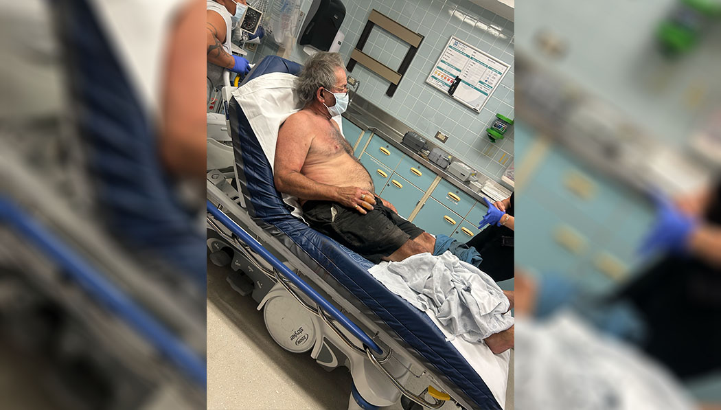 Maui Fire survivor on the stretcher bed