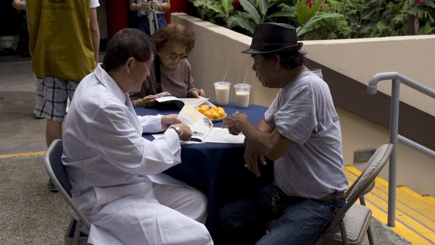 Dr. Jerome Fan provides health consultations to the public.