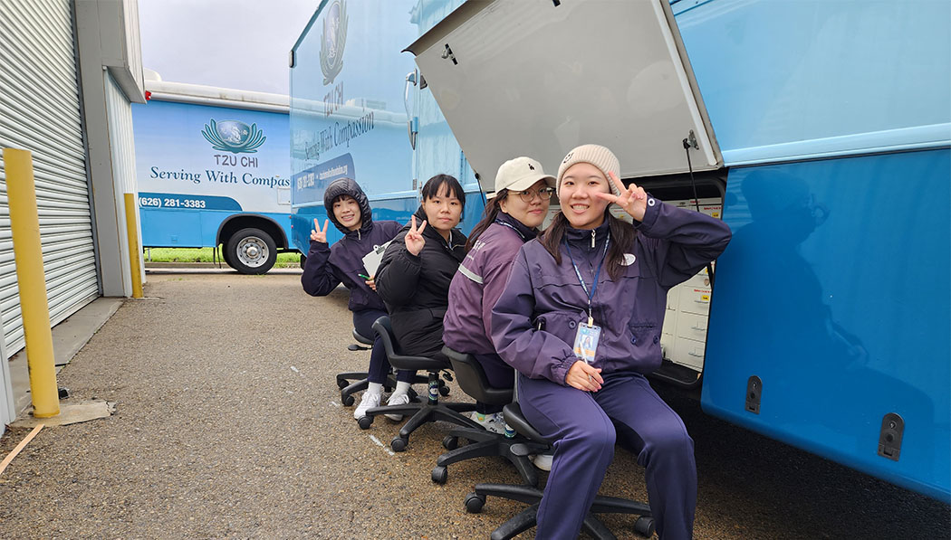 students from Tzu Chi University of Science and Technology in Taiwan visit the U.S. for a one-month internship program to learn about the Vision Mobile Clinic’s services and management from Fresno’s mobile clinic team