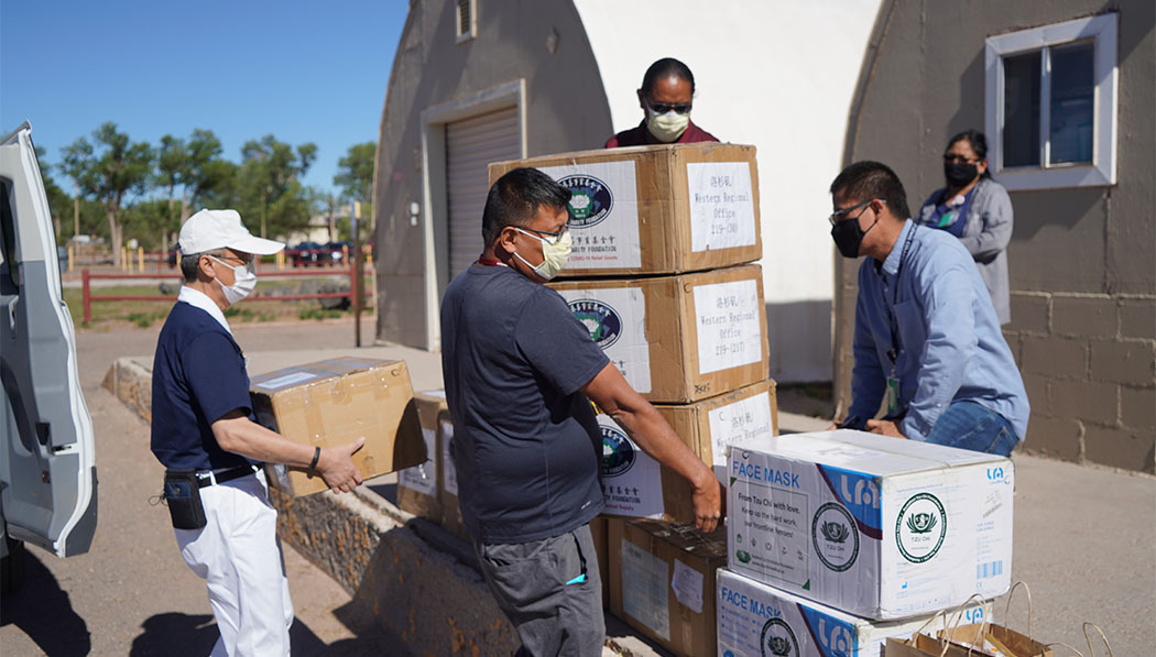 Phoenix Service Center volunteers deliver a donation of PPE and supplies to the Navajo Nation in Arizona in July 2020.