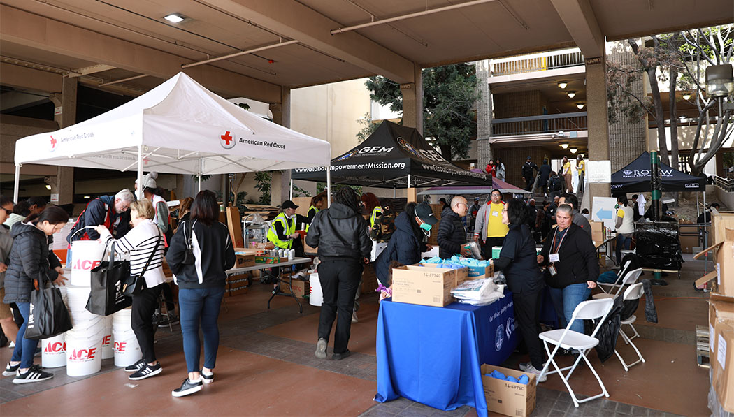 More than 40 nonprofit organizations participate in the 2025 Wildfires Resource Hub, a one-stop relief event allowing survivors to access a variety of services quickly. Photo/Tony Ng