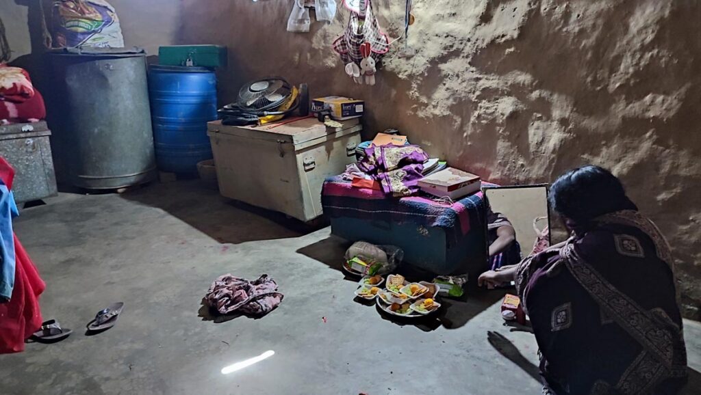 The typical interior of homes in Silaunja is sparse, with earthen floors and few comforts. Photo/Lihsin Li
