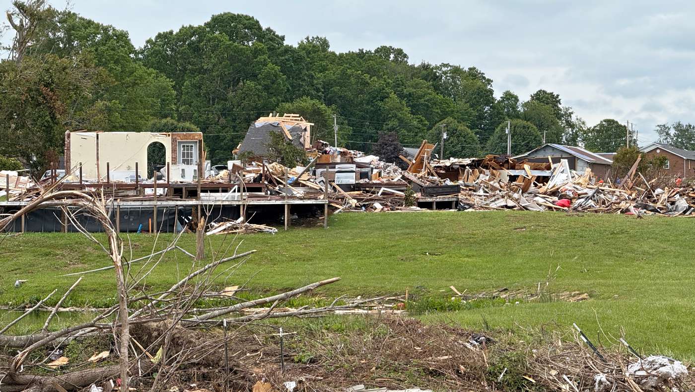 In London, Kentucky, the tornado leaves a shocking trail of destruction. Photo/Bornain Chiu